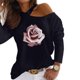 thumbnail image 1 of Blusas de manga larga con estampado de flores sin tirantes para mujer Pompotops  gfhjh2742, 1 of 6