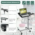 thumbnail image 6 of Gymax Mobile Laptop Stand on Wheels Height Adjustable Overbed Sofa Side Table, 6 of 10