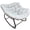 /Beige, variant on Comfy Saucer Chair Velvet Ergonomic Wicker Papasan Chair Folding Moon Chair For Kids Adult Lazy Sofa Chair With Soft Fabric Cushion For Living, Bedroom, Reading Room, Lounge