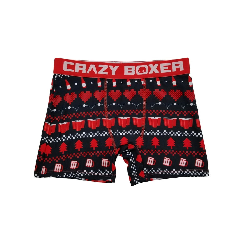 Crazy Boxer Mens Christmas Party Red Solo Cup Novelty Underwear Boxer
