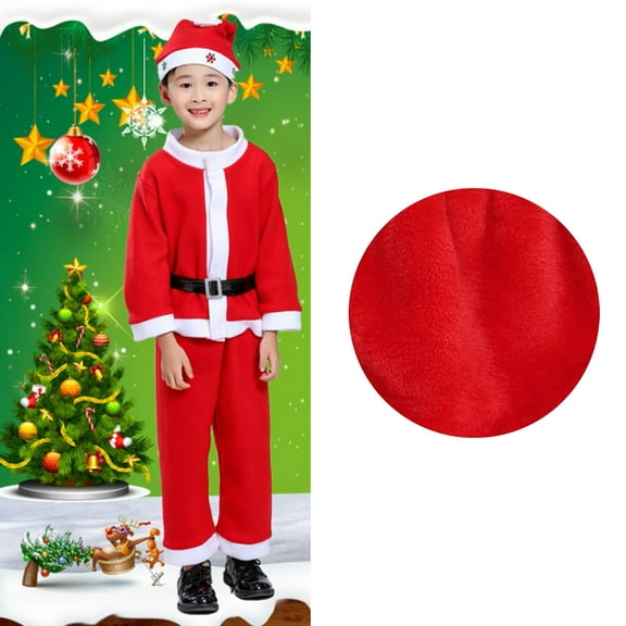Santa Claus Baby Boy Outfit Long Sleeve Xmas Santa Suit 4PCS Youth Santa Claus Sets Christmas Outfit Holiday Party Dress