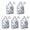 Pioneer Flower Floral-1, variant on 5 Pack Foldable Shopping Bag,Pioneer Flower Floral Print Pattern Reusable Grocery Bags with Pockets,Large Reusable Tote Bags with Handles Waterproof & Lightweight