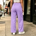 thumbnail image 4 of MYAOYINo Boundaries Womens Wide Leg Sweatpants Elastic Drawstring Waist Casual Lounge Pants, 4 of 8