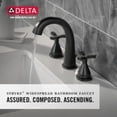 thumbnail image 4 of Delta 357756-Mpu-Dst Stryke 1.2 GPM Widespread Bathroom Faucet - Black, 4 of 7