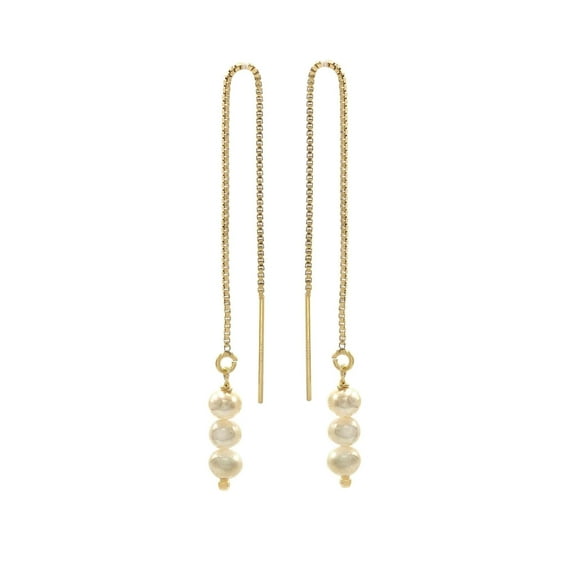 LTC Designs 14k Gold-Filled Threader Earrings with White Cultured Freshwater Pearls