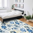 thumbnail image 5 of Area Rugs Indoor Non-Slip Rectangle Rug 5x8 Ft Tropical Marine Life Watercolor Blue Fish Coral Rug Rubber Backing Floor Mats Non Shedding Home Decor Carpet for Entryway Living Room, 5 of 8