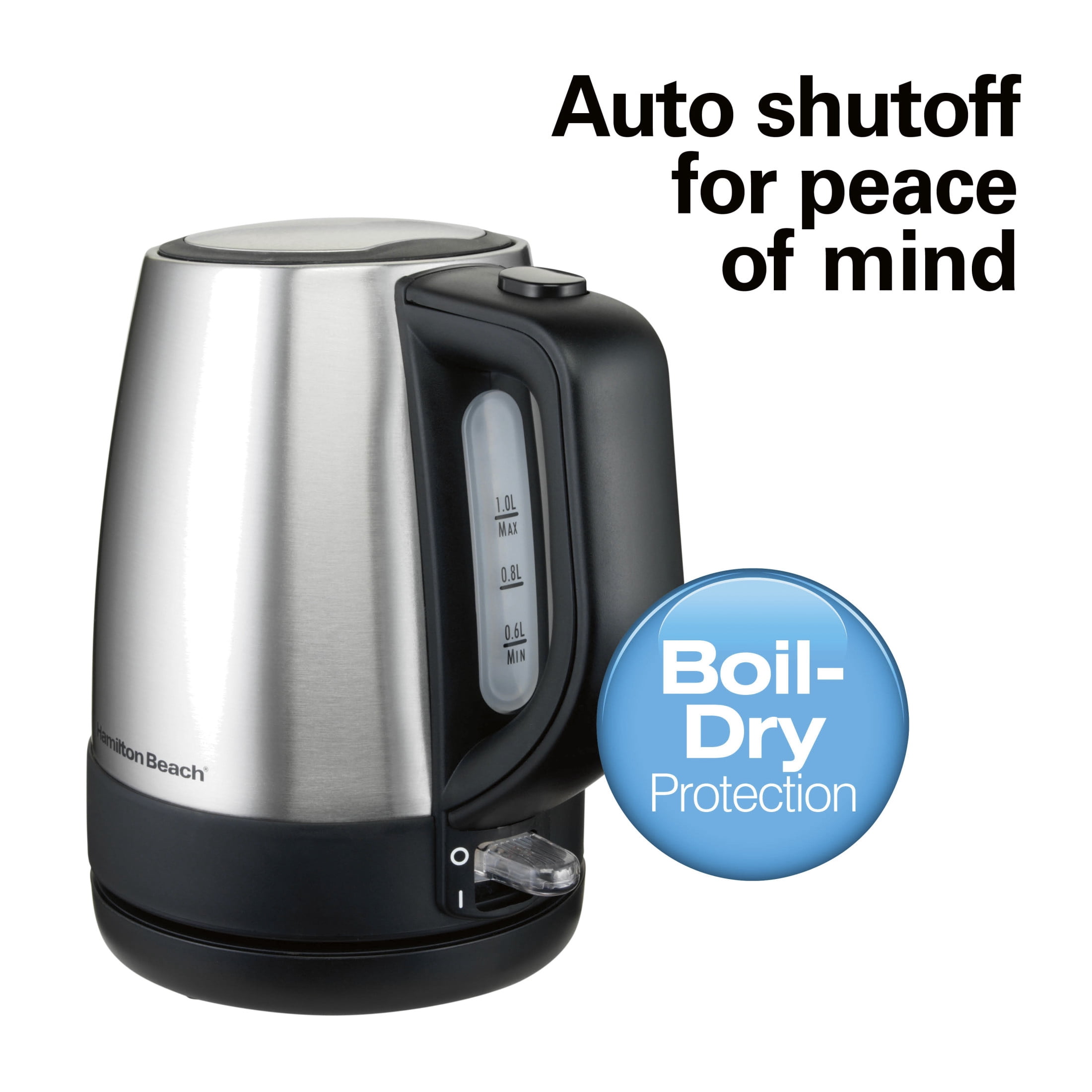 Hamilton Beach Stainless Steel Electric Kettle, Tea & Water Kettle, 1L