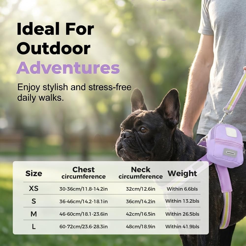 Step-in Cat Harness and Leash Set with Backpack, Reflective Mesh Vest