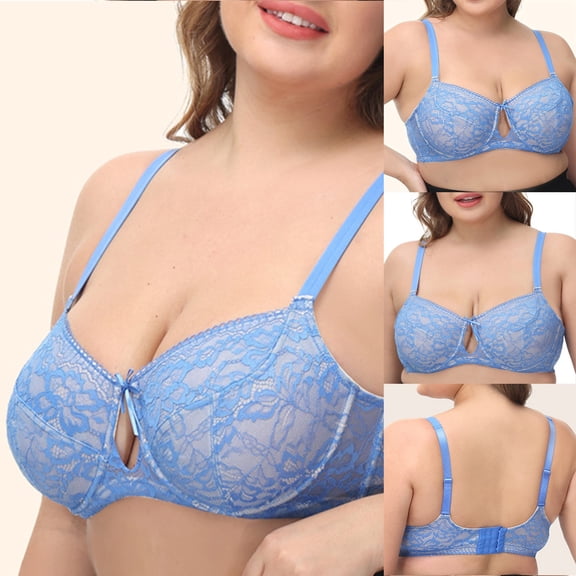 Vedolay Bras Women's Plus Size Full Figure Basic Beauty Underwire Bra,Blue 95