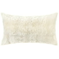 Unique Bargains Faux Fur Cozy Decorative Throw Pillow Covers Soft Plush Pillowcase 1 Pc White 12" x 20"