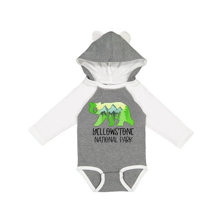 

Inktastic Yellowstone National Park- Mountains and Bear Shape Gift Baby Boy or Baby Girl Long Sleeve Bodysuit
