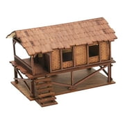MERIGLARE Wooden Model Kits House DIY Wooden House Assemble Unassembly 1/72 Models House DIY Projects Accessory Micro Landscapes Decor G