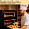 thumbnail image 3 of Bluelander Horno Industrial Panadería, 150 * 90 * 70 cm, Incluye 4 Charolas (65 * 45 cm), 3 Quemadores, Tipo Flauta, Horno para Pan de Gas LP, Vidrio Templado, Temperatura Máxima 300°C (Negro), 3 of 5