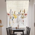 thumbnail image 4 of Spring Flowers Tie Up Curtain 63 Inches Long, Watercolor Pastoral Style Retro Balloon Style Kitchen Window Curtain Over Sink, Small Window Rod Pocket Curtain 46"x63", 4 of 9