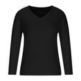 thumbnail image 4 of LYXSSBYX Women Long Sleeve Dress Fashion Women Sexy Long Sleeve V-Neck Pullover Solid Color Casual Blouse Tops, 4 of 8