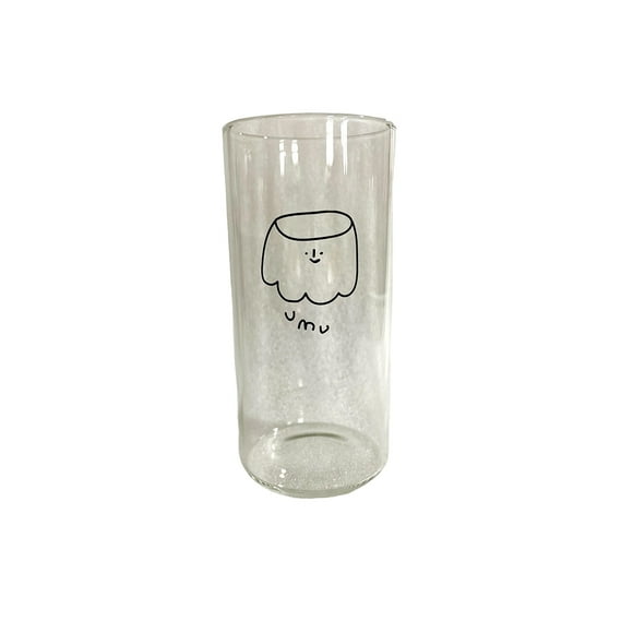 Bewildely Taza de cristal de 400ml reutilizable de gran capacidad para vino, té de la leche, agua, utensilio para beber, taza transparente para desayuno, Mostrada Bewildely HA066481-00