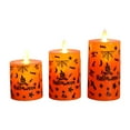 thumbnail image 2 of Elodie Flickering Flameless Candle, Halloween Candle Warm Light Fake Candle LED Pillar 3Pcs Mixed Size, 2 of 8