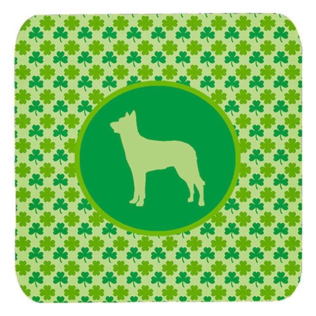 Beauceron sous-Verres en Mousse Trèfle Porte-Bonheur, Ensemble de 4