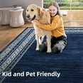 thumbnail image 4 of Garvee 10'x13' Area Rug Modern Bordered Rug Floral Rug Washable Rugs Low Pile Non-Slip Rugs for Living Room Bedroom, Blue, 4 of 7