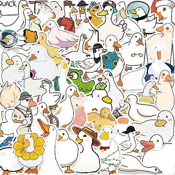 Cute Duck Stickers, Funny Duck Stickers for Kids, 50 Pieces Waterproof Vinyl Stickers for Water Bottle Laptop, C