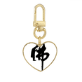 thumbnail image 1 of Culture Monk Guanyin Gold Heart Keychain Metal Keyring Holder, 1 of 3