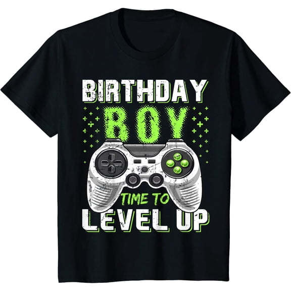 Birthday Boy Time to Level Up Video Game Birthday Gift Boys T-Shirt Size 8
