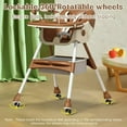 thumbnail image 2 of LHUAI, Foldable Baby High Chair, 4 in 1 Convertible High Chairs, With 5-Point Safety Harness, Adjustable Dining Tray & Backrest & Height, Easy To Clean Surface, For Babies And Toddlers, Brown, 2 of 8