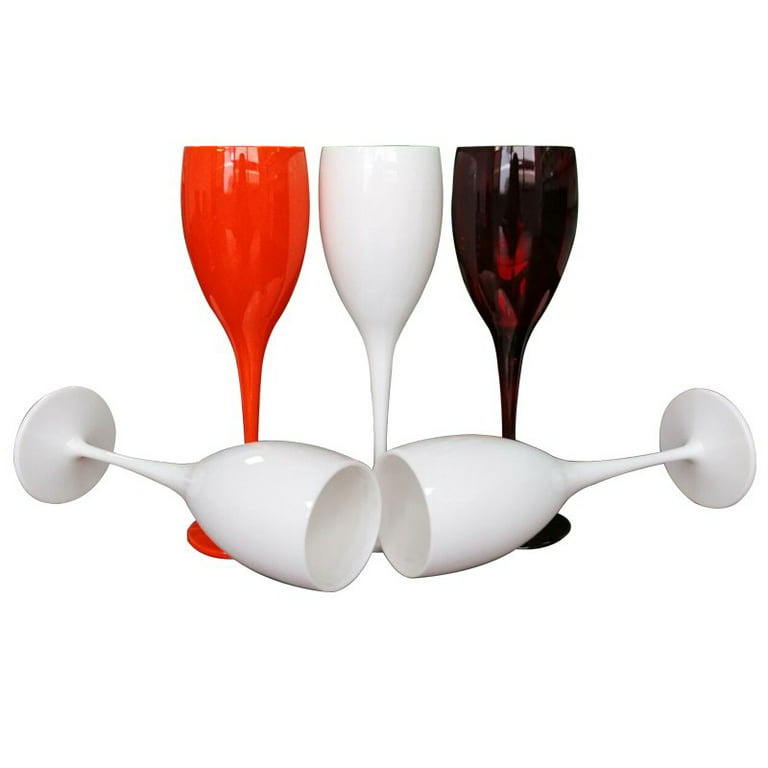 Yannee 1 Pcs Acrylic Champagne Stemware,Long Stem Wine Glasses,Plastic  Shatterproof Wine Glasses,Crystal Unbreakable Stemware,White
