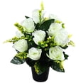 thumbnail image 1 of Matsuzay Regalo de flores de seda brillantes para conmemorar a los seres queridos. Simulación de flores de seda Chr en macetas. Decoración del hogar blanco, 1 of 6
