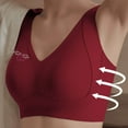 thumbnail image 6 of Sports Bras for Women No Underwire Full Coverage Lightweight Plus Size Solid Color Spaghetti Strap Women's Breathable Bralettes Bras Red M, 6 of 10