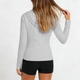 thumbnail image 4 of Camisetas de Cuello de Manga Larga para las Mujeres con Cremallera Frontal con Cintura Cinqueada Upf Protección Solar, Camisetas de Manga Larga para las Mujeres, 4 of 8
