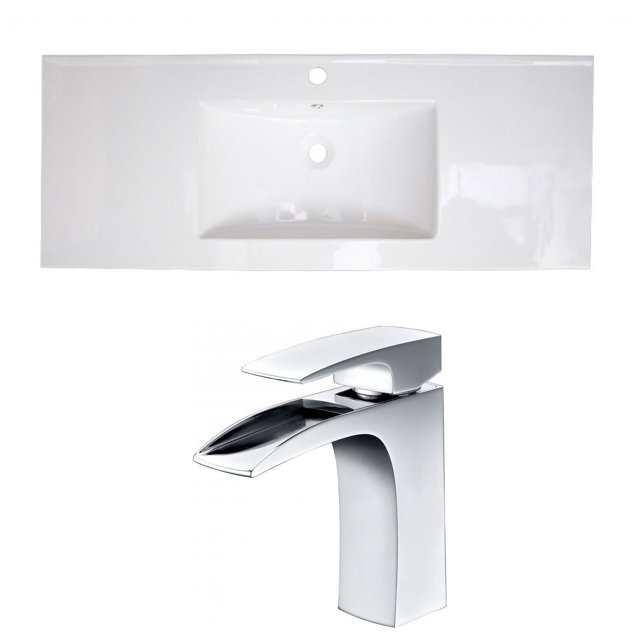 American Imaginations 48-in. W 3H8-in. Ceramic Top Set In White Color AI-16005
