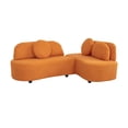 thumbnail image 4 of Orange Teddy Sofa, Left-Facing Chaise Lounge - Modern Living Room Couch, Cozy Soft Fabric, Deep Seating, Apartment Sofa, 88'' Wide, Durable Frame, 4 of 8