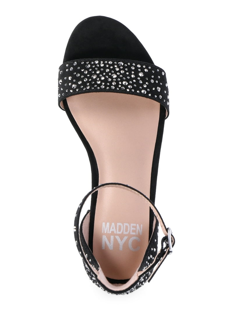 Madden Girl Women's Caiiro Peep-Toe Flat - Faux Leather With Bloom Detail, Low Heel