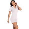thumbnail image 4 of MINTREUS Women Rompers Short Sleeve V Neck Summer Casual Stretch Overalls Shorts Jumpsuit, 4 of 10