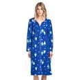 thumbnail image 1 of Casual Nights Women's Printed Fleece Snap-Front Lounger House Dress, 1 of 2