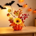 thumbnail image 5 of WYBXZ Style D Artificial Pumpkin Floral Display, Summer Table Accent with Maple Leaves, Harvest Decor (143), 5 of 7