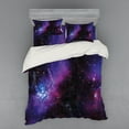 thumbnail image 2 of Ambesonne Space Bedding Set 3 Pcs, Nebula Dark Galaxy Stars, Twin, Magenta Blue, 2 of 3