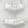 thumbnail image 4 of Lunxisen 2 Pcs Wall Mounted Bathroom Shelf Storage Rack Toilet Washstand Double Layer Simple Storage Rack Kitchen Counter Metal Storage Wall Storage Rack Bath Shelf, 4 of 6
