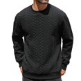 thumbnail image 2 of Sweatshirts For Men Solid Color Casual Fashion Loose Fit Crew Neck Shirts Soft Comfortable Long Sleeve Pullover Tops Spring Fall Outfits Clothes Black L, 2 of 9