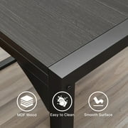 2 Person Capacity Kitchen Dining Ensemble, 25.6 Inch Size Table with Bench & Stools for Daily Family Meals, Black