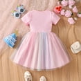 thumbnail image 5 of SXcggal One Robe de Fête à Manches Courtes pour Filles Tout-Petits Robe de Danse Vêtements Respirants Mignons Décontractés, 5 of 5