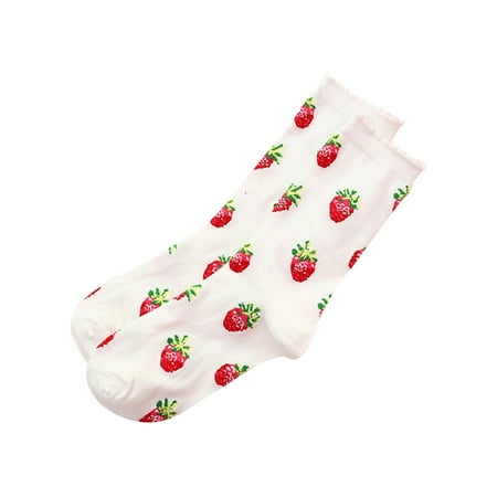 

RABBITH Kawaii Sweet Women s Socks Funny Cute Cream Candy Color Milk Strawberry Socks Fo