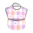 thumbnail image 2 of Bingfone Mess-Proof Baby Bib - Waterproof Bib For Baby Boy Or Girl With Food Catcher Pocket, Unisex-Heart Buffalo Plaid, 2 of 8