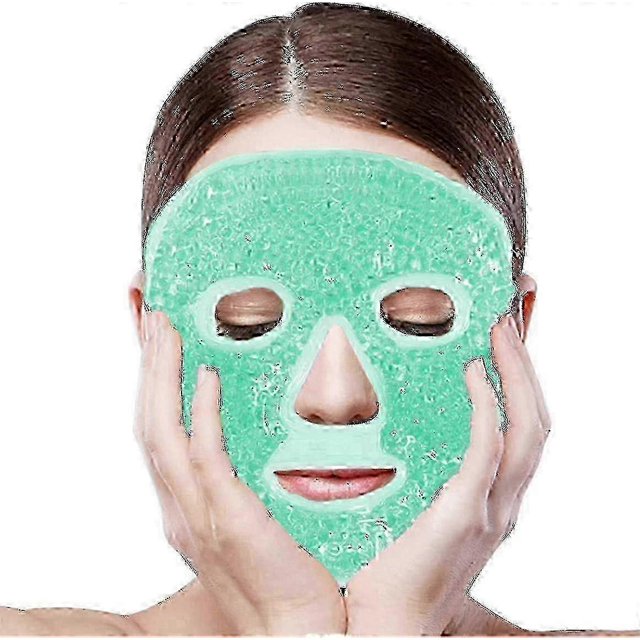 Mascarilla de ojos fría para rostro, compresa de hielo que reduce la hinchazón y las ojeras, paquete de compresas frías y calientes con perlas de gel, spa facial para el cuidado de la piel