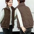 thumbnail image 4 of Women's Puffer Vest Lightweight Sleeveless Jacket Stand Collar Zip Up Quilted Coats Warm Winter Outdoor Casual Travel Hiking, 4 of 8