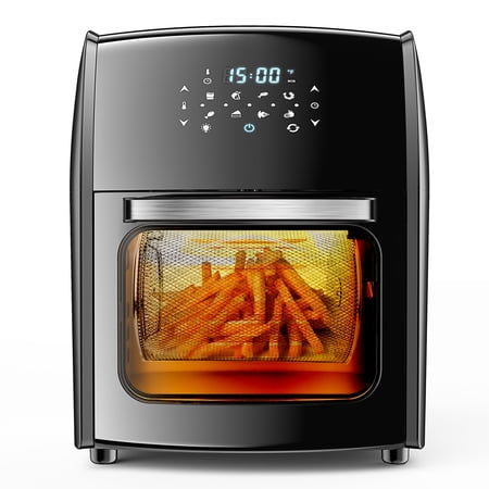 MOOSOO Digital Air Fryer  12.7Qt Air Fryer Toaster Oven with 8 Preset Program  Easy to Clean MA30