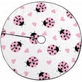 thumbnail image 1 of FMSHPON LadybugHearts Xmas Christmas Tree Skirt Stand Mat for Holiday Party Decoration Indoor Outdoor 36 inches, 1 of 3