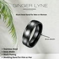 thumbnail image 6 of 6mm Stainless Steel Black Wedding Band Ring Women Men Ginger Lyne Collection, 6 of 7