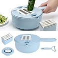 thumbnail image 3 of Trituradora De Alimentos Picadora Multifunción Manual Rallador De Patatas Y Verduras Utensilios De Cocina Azul, 3 of 7